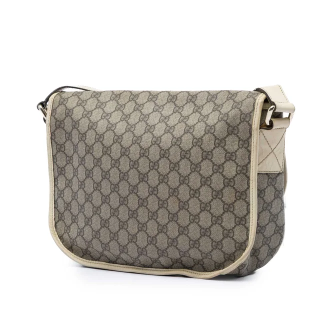 White Gucci GG Supreme Crossbody in White Coated canvas from Designer Revival, photo 2 of 2