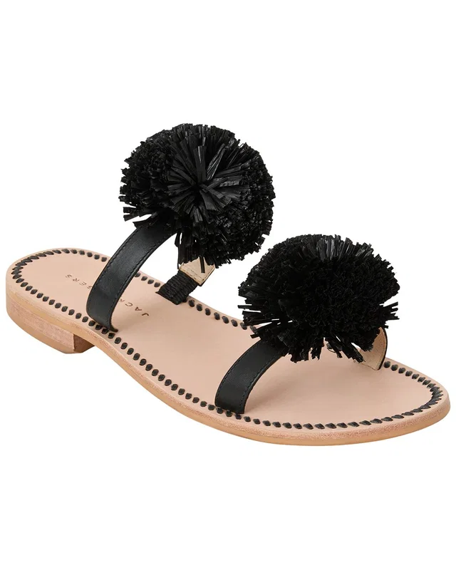 Jack Rogers Daffodil Raffia & Leather Sandal, image 1 of 1 from Rue La La