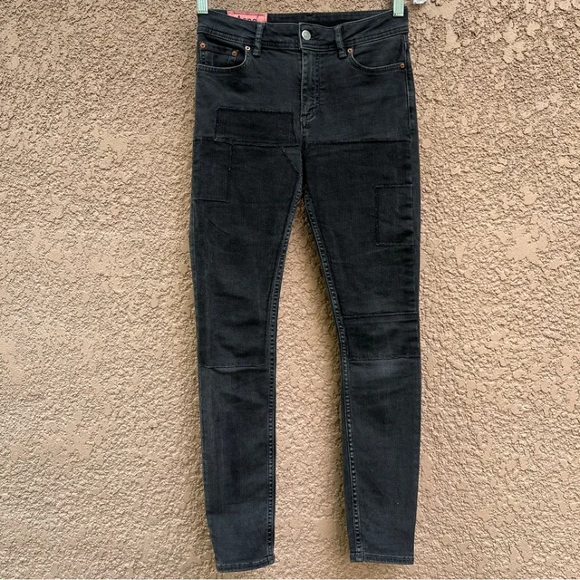 Acne Studios Bla Konst Black Patchwork Jeans Women's 28 Luxury Designer Denim in black Denim from Poshmark