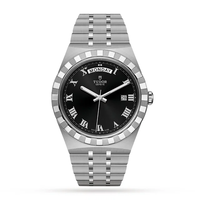 Tudor Royal Date Day 41mm, Steel Case, Black Dial in black from WatchesOfSwitzerland