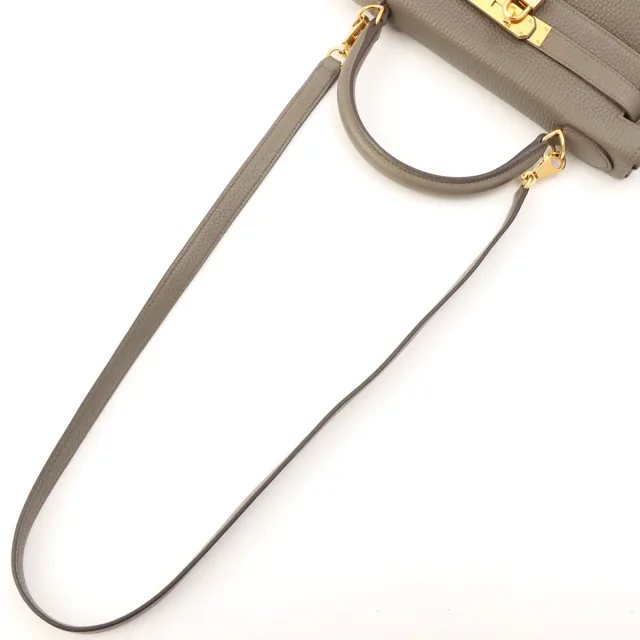 Hermès 2016 Kelly 28 Etoupe in Taupe Clemence leather from VINTAGE QOO TOKYO, photo 11 of 14