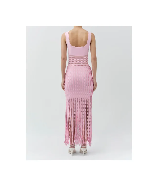 Simkhai Brionne fringed-hem dress midi, photo 5 of 6 from SENSER