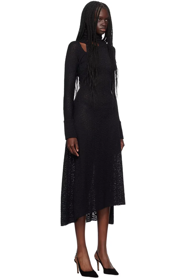 Victoria Beckham Black Cutout Midi Dress, photo 2 of 4 from SSENSE