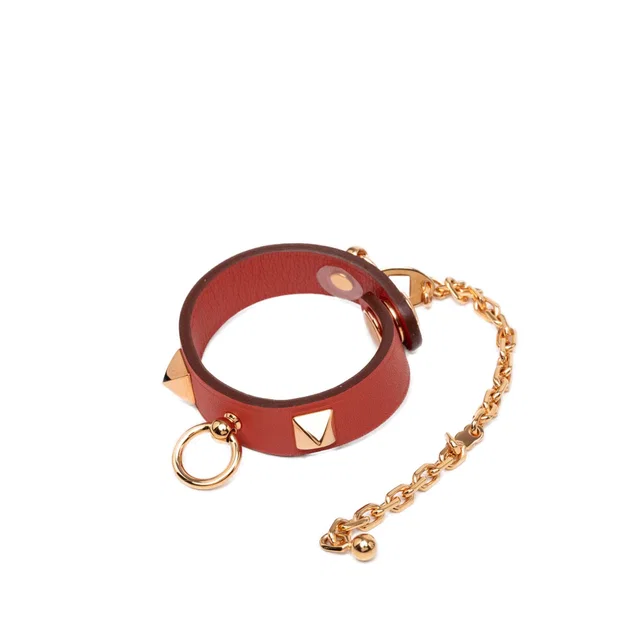Red Hermès Swift Rivale Glove Clip Key Chain in Red Swift leather from Designer Revival