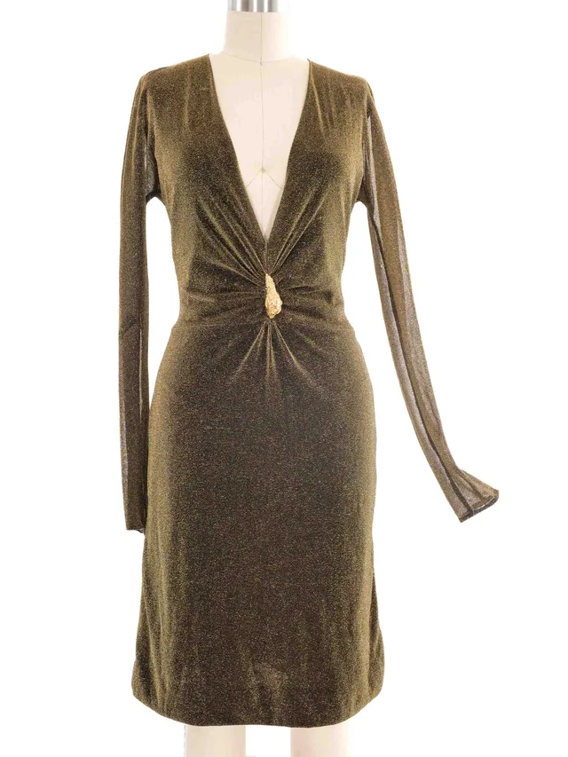 2013 Gucci Gold Lurex Dionysus Dress in Gold from Arcade Vintage, photo 2 of 2