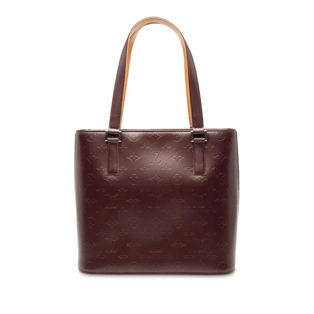 Red Louis Vuitton Monogram Mat Stockton Tote Bag in Red Leather from Designer Revival