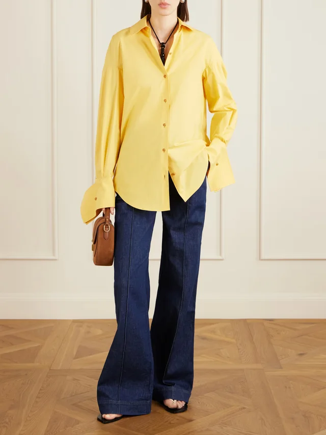OSSOU Wren cotton-poplin shirt in Yellow, photo 2 of 2 from NET-A-PORTER (Canada)