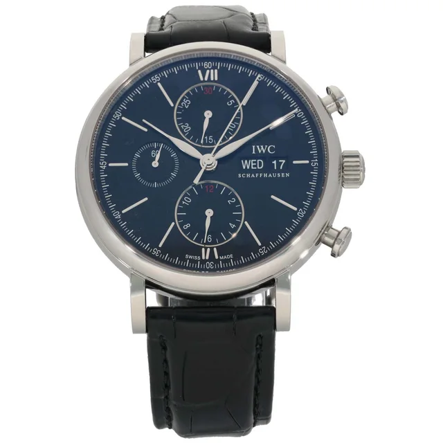 IWC Portofino Chronograph IW391008 42mm Stainless Steel Watch in Leather from H&T