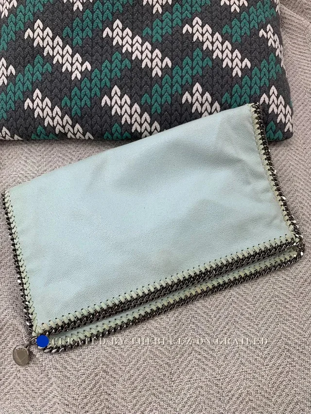 Stella McCartney Light Mint Suede Clutch in green Suede from Grailed