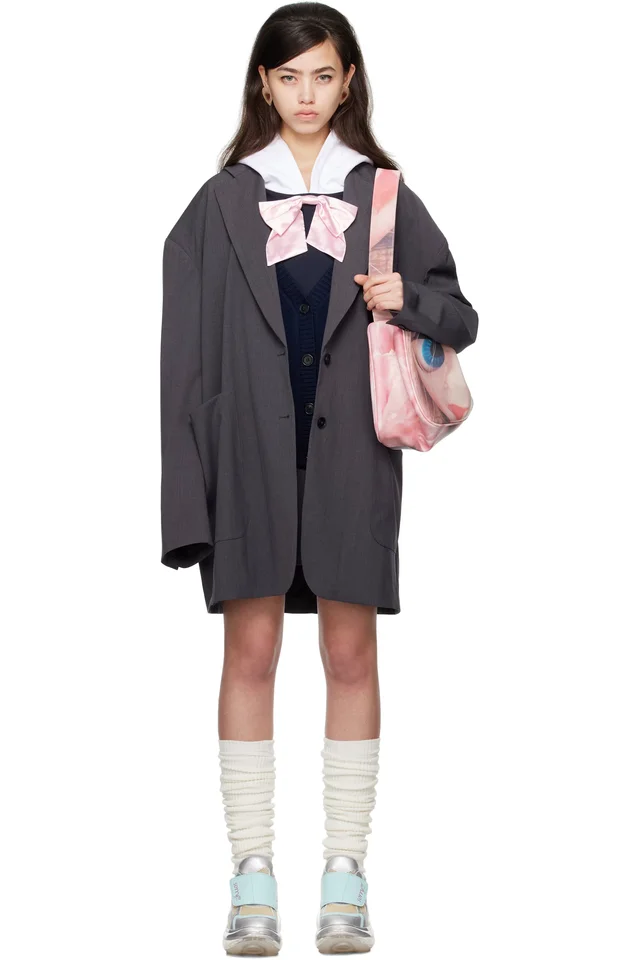 I'm Sorry by Petra Collins SSENSE Exclusive Gray JennyFax Edition Oversized Blazer from SSENSE, photo 1 of 1