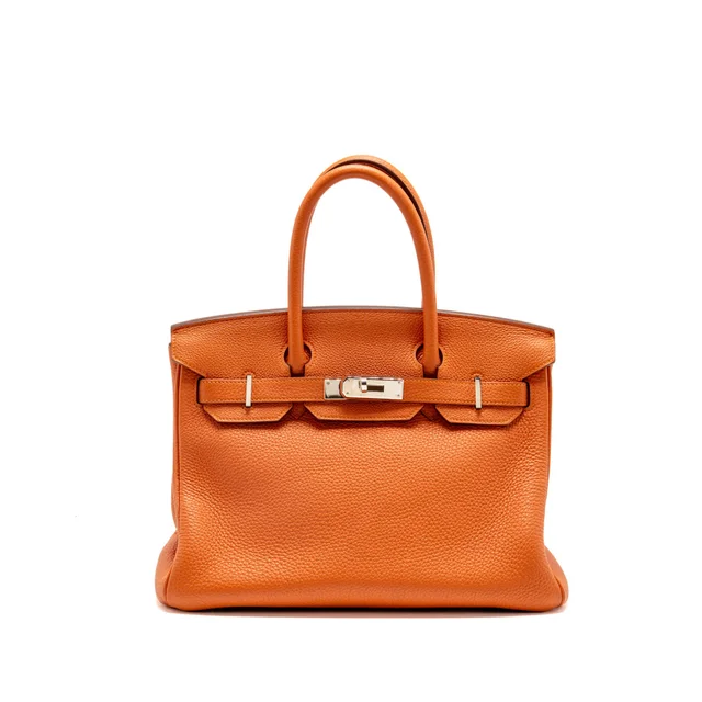 Hermès birkin 30 togo orange SHW stamp square Q in Orange Togo leather from EMIER