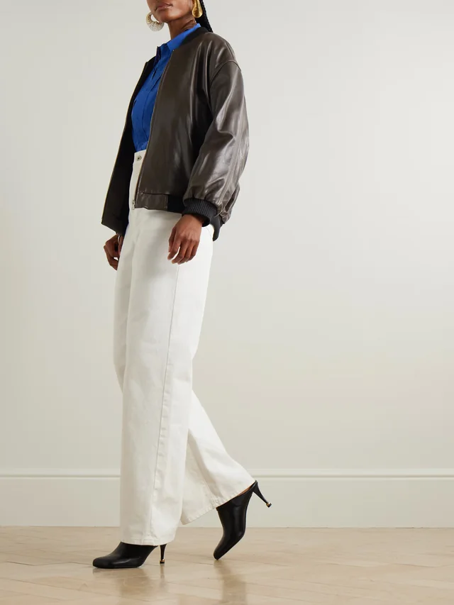 NOUR HAMMOUR Marly leather bomber jacket in Brown, photo 2 of 2 from NET-A-PORTER (Canada)