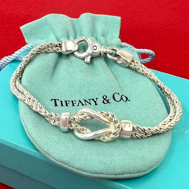 Tiffany & Co. Bag Vintage Double Rope Center Knot Bracelet 925 Sterling Silver in Silver from The Reluxe