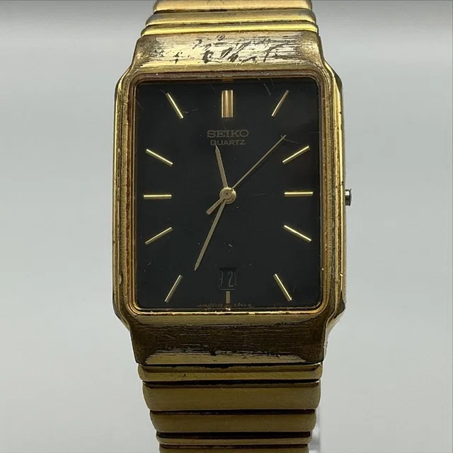 Seiko Vintage Mens Watch 25mm 5y23-5129 Black Dial Gold Tone Bracelet For Parts in black|gold from Poshmark
