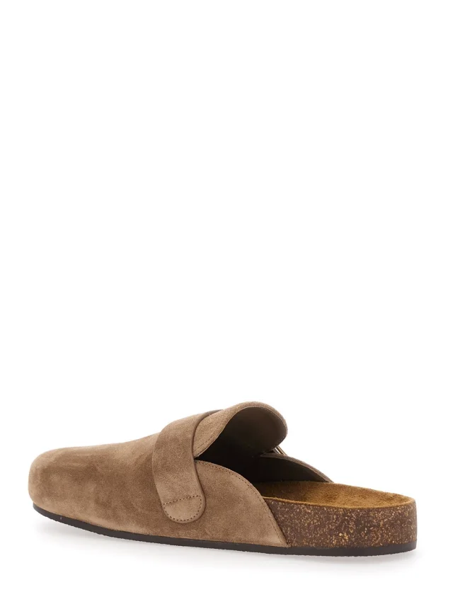 Tory burch 'Mellow' Beige Suede Slip-On Mule with Metal Logo Buckle for Women in Beige 100% Bovine, photo 5 of 7 from Gaudenzi Boutique