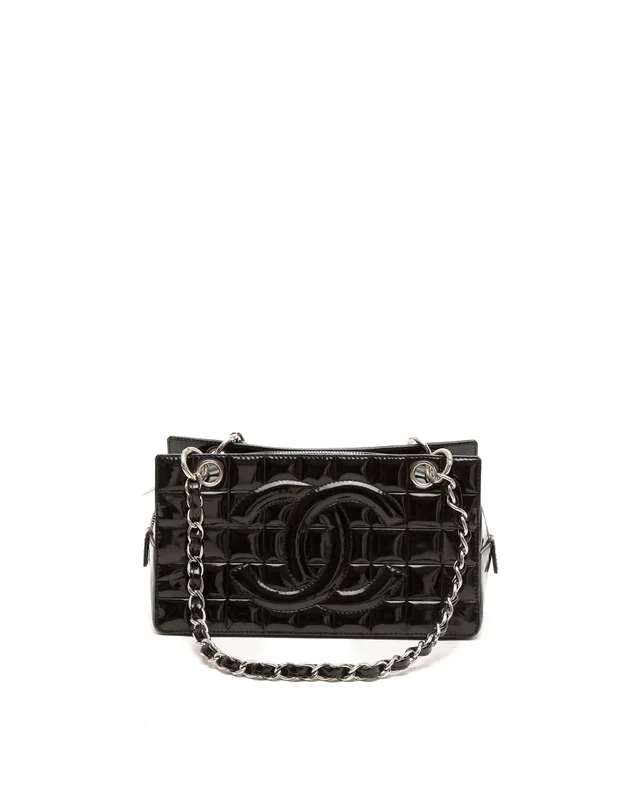 Chanel CC Chocolate Bar Patent Bag in Brown Patent leather from A Retro Tale