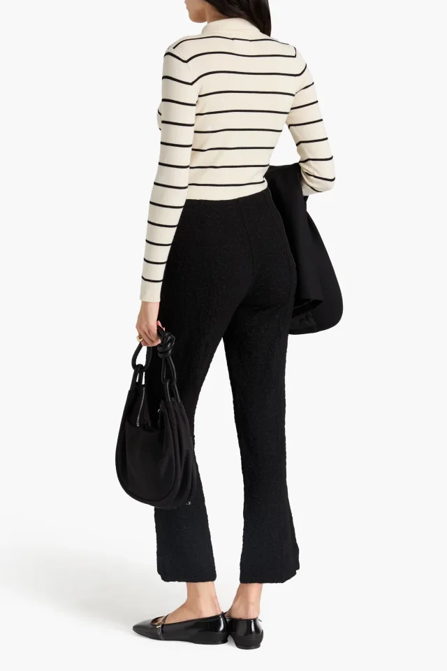 Ganni Jacquard High-Rise Bootcut Pants in Black, photo 3 of 4 from THE OUTNET