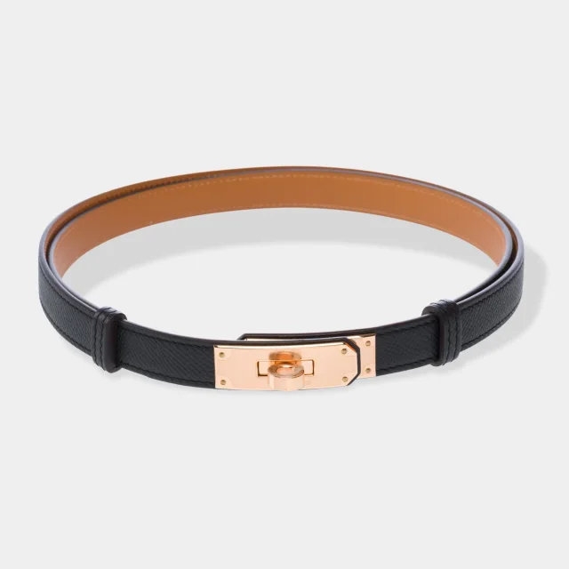 Hermes Kelly accessory in black leather - 103250 Black Belt in Black Epsom leather from HEWI, photo 3 of 8