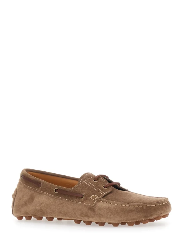 Tod's 'Bubble Gommino' Brown Loafers with Contrasting Stitching in Suede Man in Brown 100% Calf, photo 3 of 8 from Gaudenzi Boutique