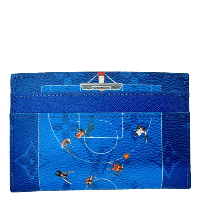 Louis Vuitton Basketball Monogram Canvas Double Card Holder Blue in Blue Coated canvas from Dallas Designer Handbags