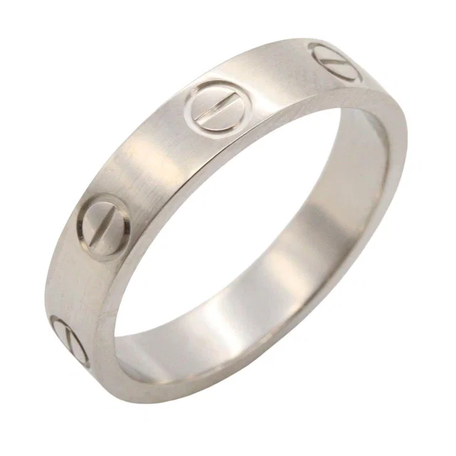 Cartier Mini Love Au750 White Gold Ring Size 9 in White from LuxUness
