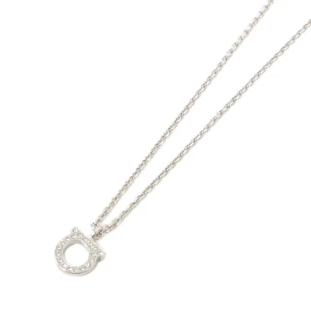 Ferragamo サルヴァトーレフェラガモ 76 0131 ネックレス in CLEAR(クリア) / SILVER(シルバー)金具 長さ: 42-48cm トップ 横x縦: 1cmx1cm from KOMEHYO
