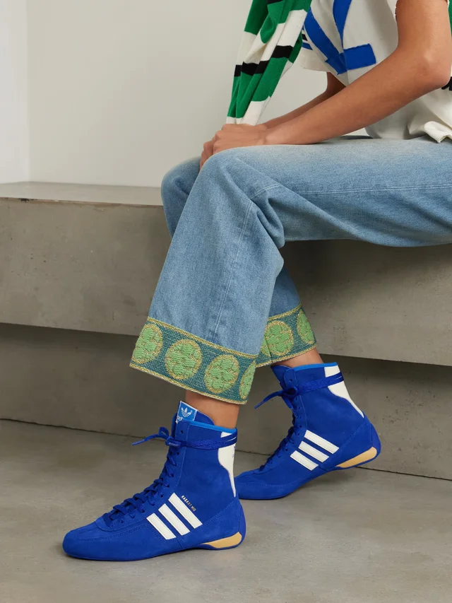 ADIDAS ORIGINALS Rasant Mid leather-trimmed suede sneakers in Blue, photo 2 of 2 from NET-A-PORTER (Canada)