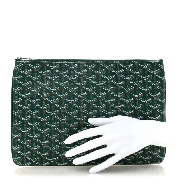 Goyard Goyardine Senat Pochette MM Green in Green Coated canvas from FASHIONPHILE, photo 2 of 8