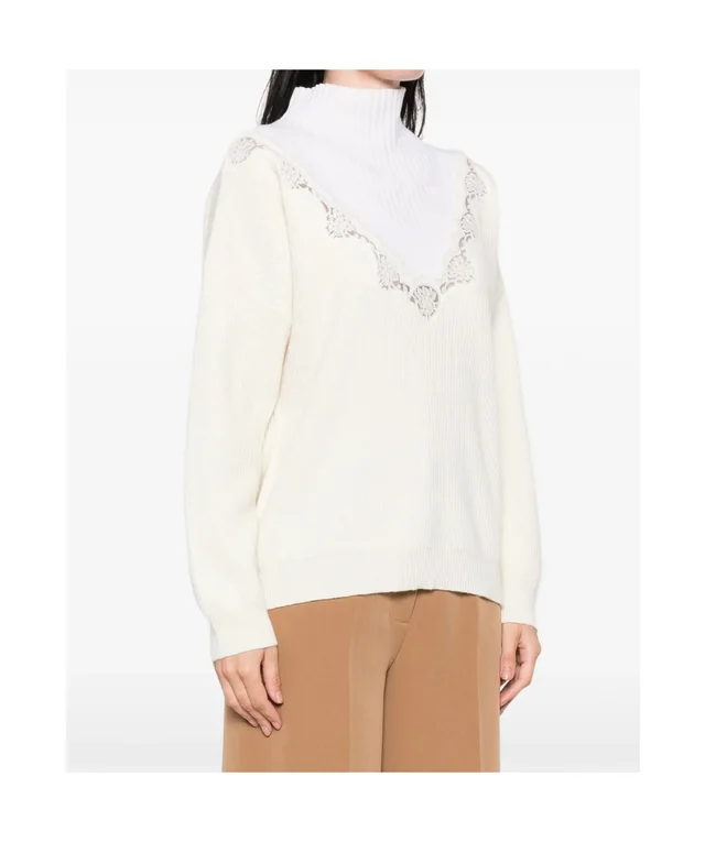 ERMANNO FIRENZE lace-trim mock-neck sweater, photo 3 of 5 from SENSER