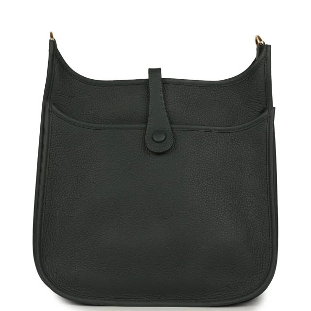 Hermès Evelyne III PM Vert Mangrove Clemence Gold Hardware in Green Clemence leather from Madison Avenue Couture, photo 4 of 8