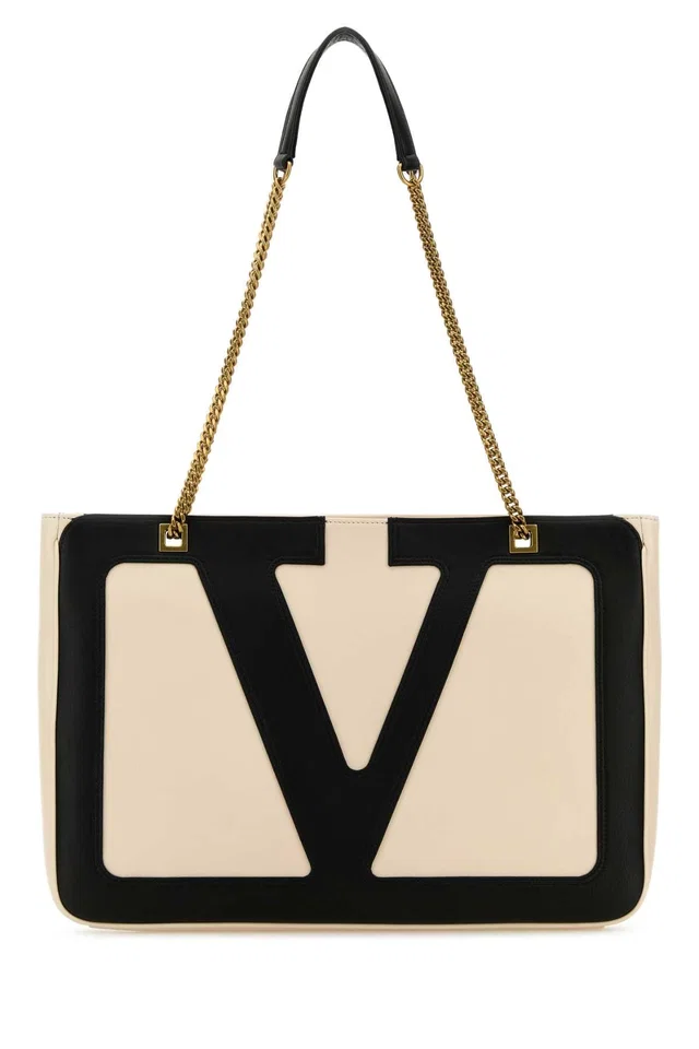 Valentino Garavani Tote Shoulder Bag — Beige in Beige Lambskin from HEWI