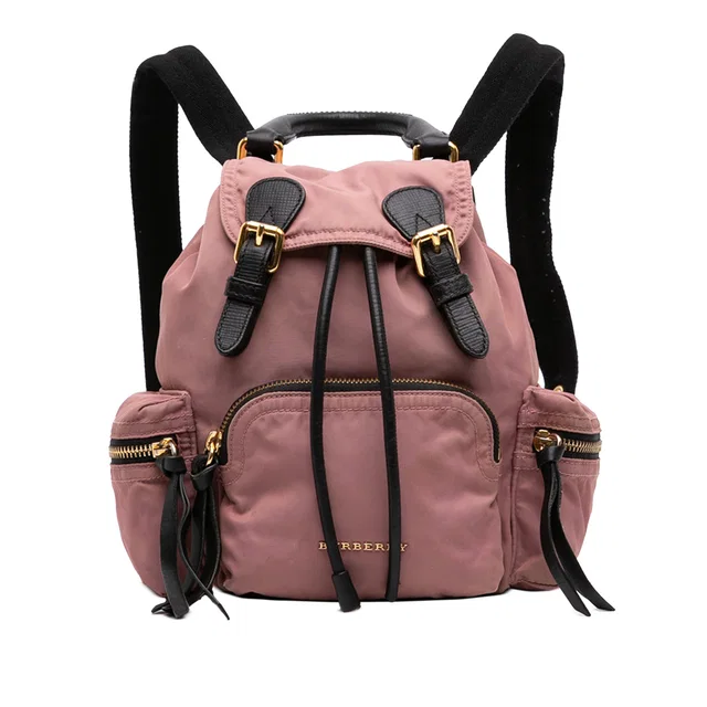 Pink Burberry Small Nylon Runway Backpack in Pink Nylon from Designer Revival