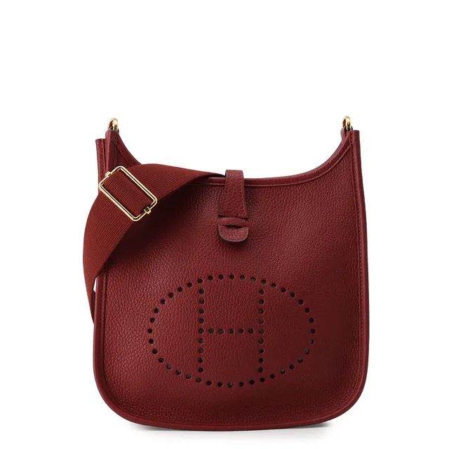 Hermès Evelyne 23 Rouge H Taurillon Clemence Size 23 in Burgundy Clemence leather from GALLERY RARE