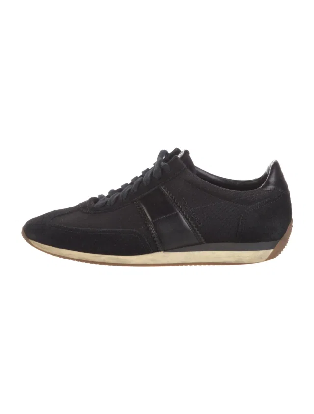 Tom Ford Suede Athletic Sneakers in black|blue Suede from The RealReal
