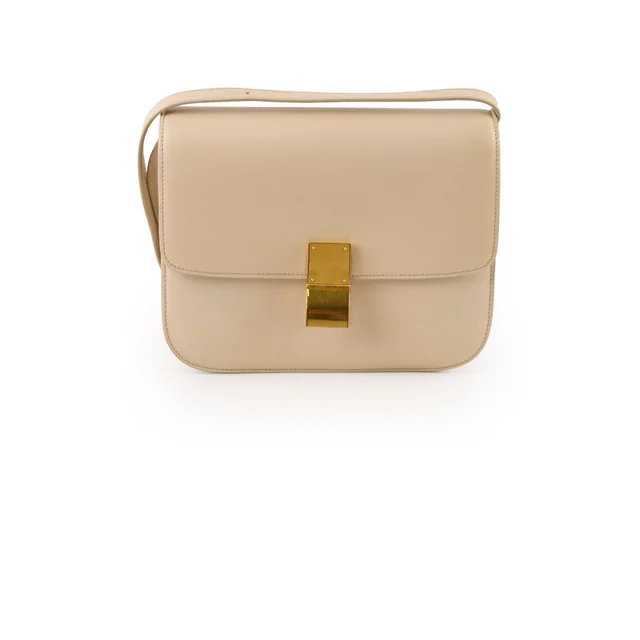 Celine Classique Box Cream Crossbody in White Leather from The Purse Affair