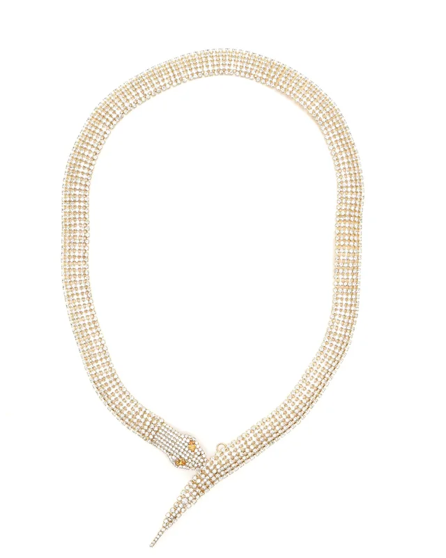 Dolce & Gabbana Snake Rhinestone Chain Belt, Size 80 from A Retro Tale