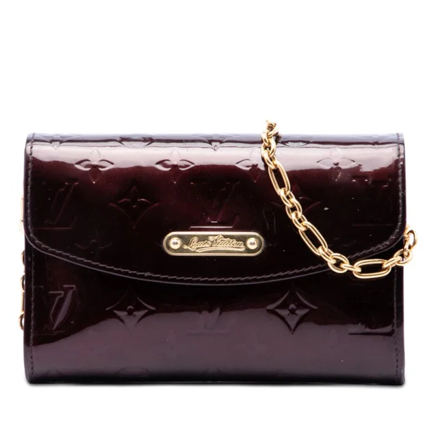 Purple Louis Vuitton Monogram Vernis Bel Air Pochette Crossbody Bag in Purple Leather from Designer Revival