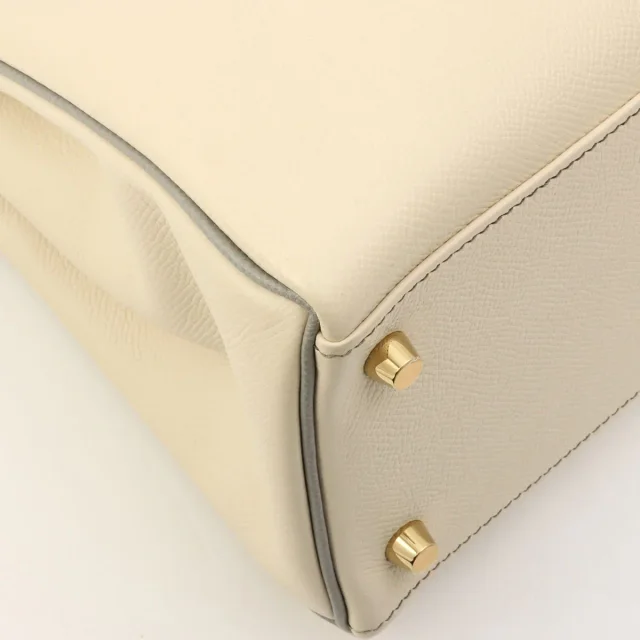 Hermès 2018 Kelly 28 Craie in White Epsom leather from VINTAGE QOO TOKYO, photo 9 of 13